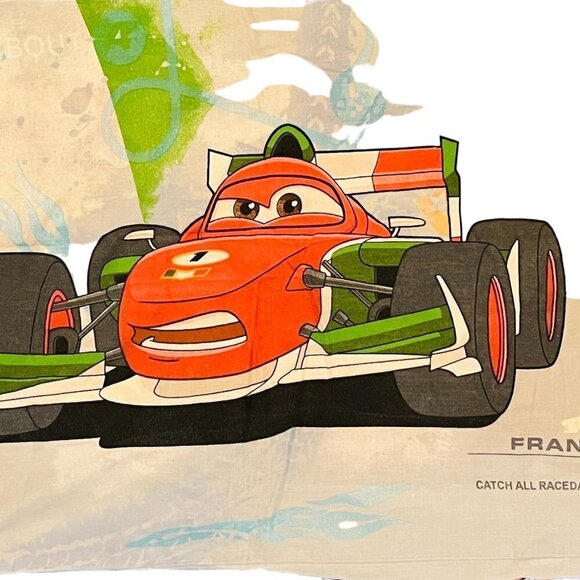 DISNEY Pixar CARS Lightning McQueen Racing Flat Sheet & 2 Pillowcases TWIN - Picture 4 of 8